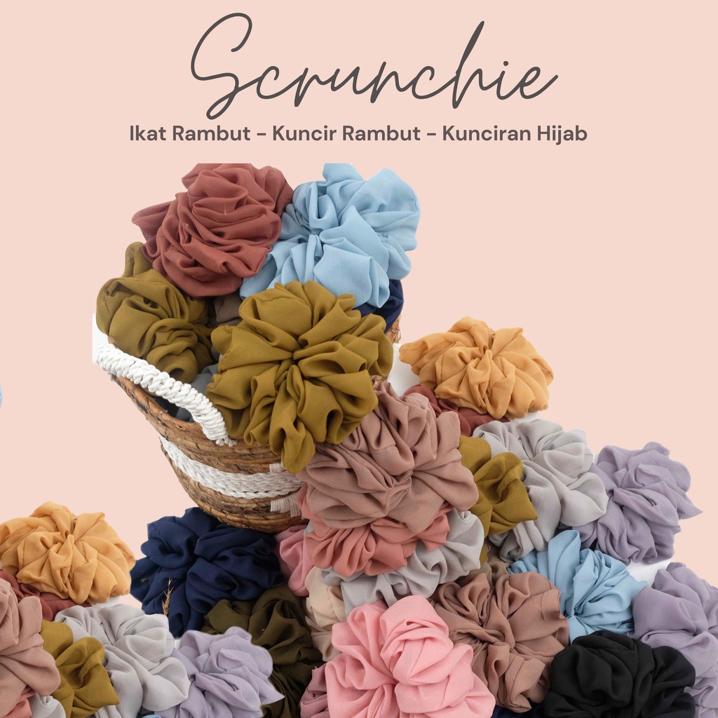 Scrunchie Hijab | Ikat Rambut Cepol Scrunchi Termurah Ukuran Sedang