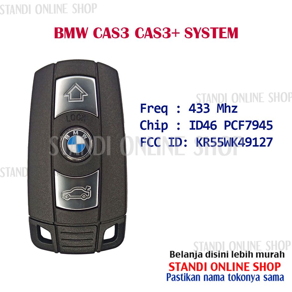 Remote Set Komplit Kunci Smartkey Slot BMW X1 E84 E89 E71 CAS3 433Mhz