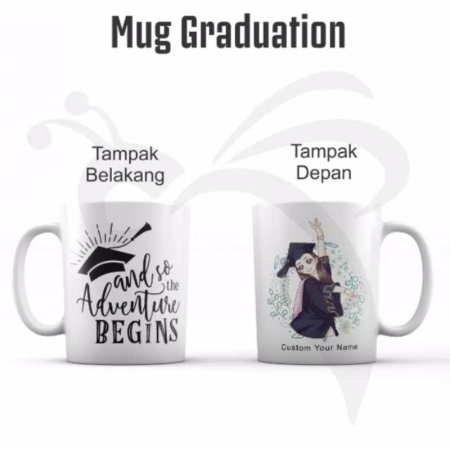 Mug Ceramic Graduation (Custom Nama)