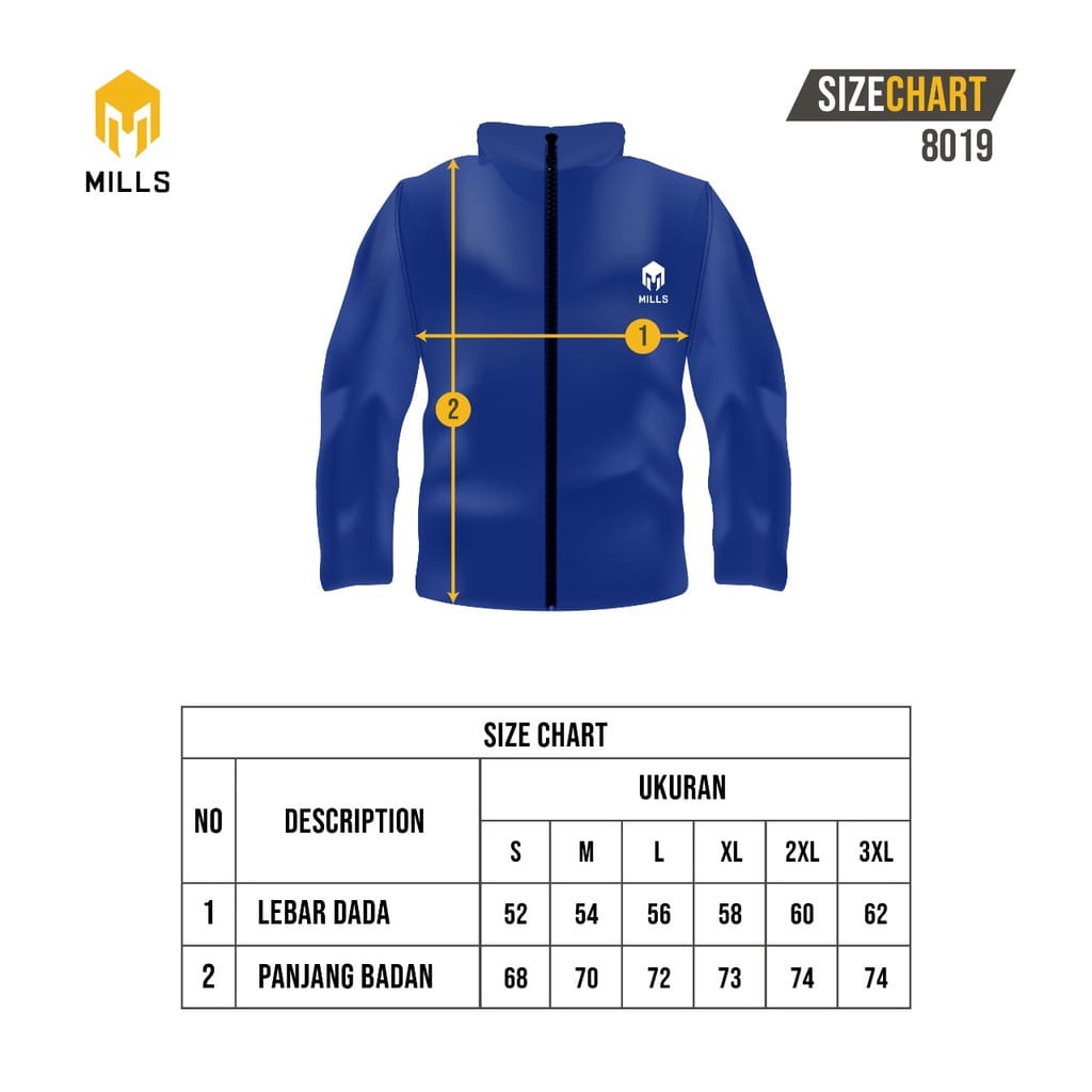 MILLS JAKET OLAHRAGA BASIC TASLAN JACKET 8019 ORIGINAL