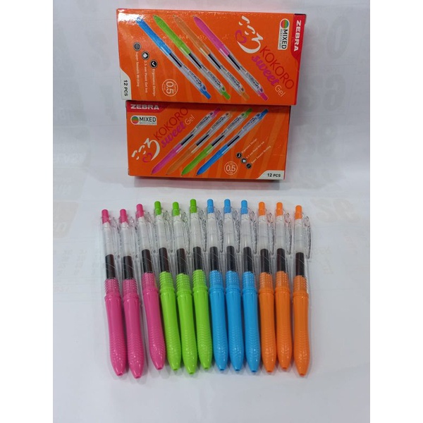 

12pc pulpen kokoro sweet gel/zebra 0.5