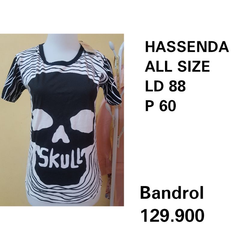 HASSENDA Kaos atasan wanita lengan pendek all size
