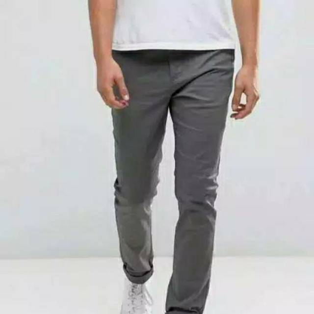 Chino Pria size 26 - 36 Pria / Celana Chino Panjang Abu , Cream , Hitam , Hijau Army