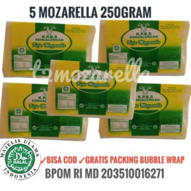 

(Grosir) paket isi 5 keju mozarella KPBS 250gram