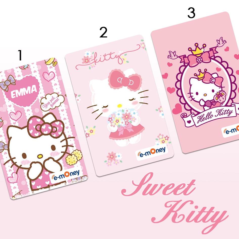 Kartu Toll Emoney Hello Kitty Flazz Brizzi Tapcash Custom Lucu etoll pooh