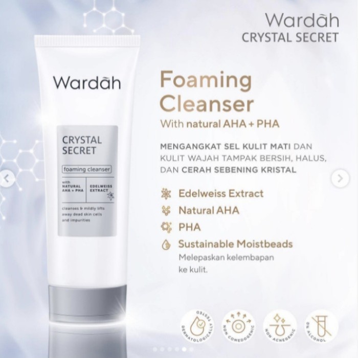 PROMO WARDAH Crystal Secret FOAMING CLEANSER 100 ml/SABUN WAJAH/WARDAH/Crystal Secret