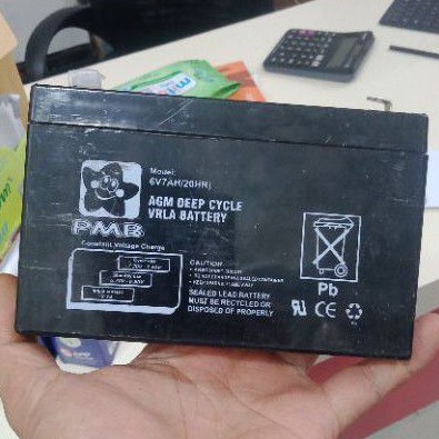 BATERAI MOBIL AKI PMB ORIGINAL 6V7AH/20HR BATTERY AKI CASAN