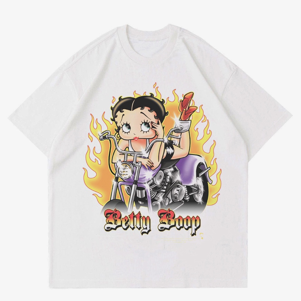 KAOS VINTAGE BETTY BOOP | T-SHIRT BETTY BOOP FLAME | BAJU AESTHETIC VINTAGE OVERSIZE