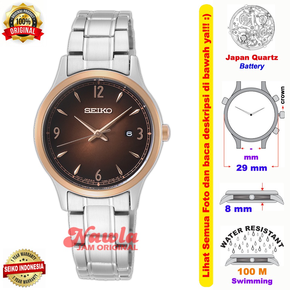 Seiko Ladies SXDH02P1 Quartz Brown Gradation - Jam Tangan Wanita SXDH02