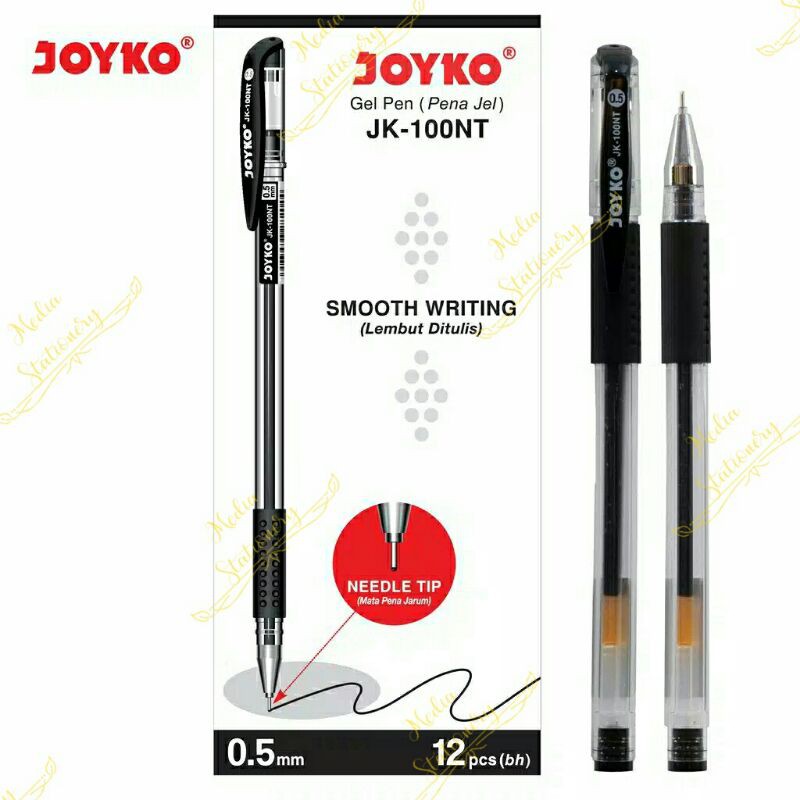 

Gel Pen Pulpen Pena Joyko JK-100NT Black 0.5 mm 1 Box 12 Pcs