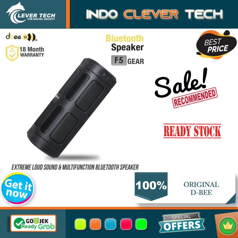 D-bee Speaker Bluetooth F5 Gear with Power Bank