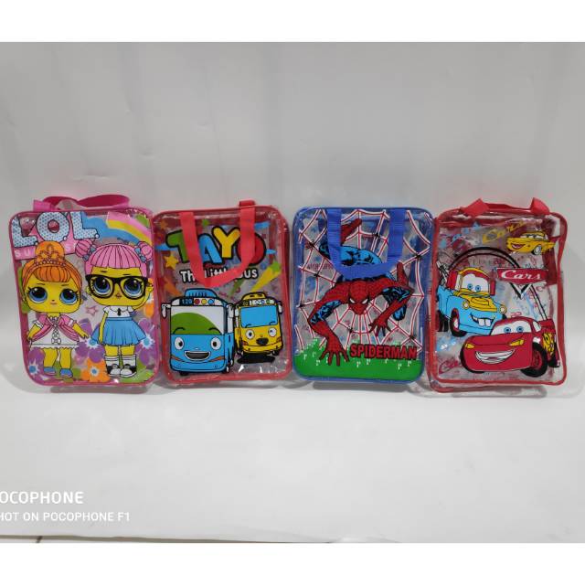 

Tas tenteng bersleting karakter anak/tas souvenir ulangtahun/ goodie bag