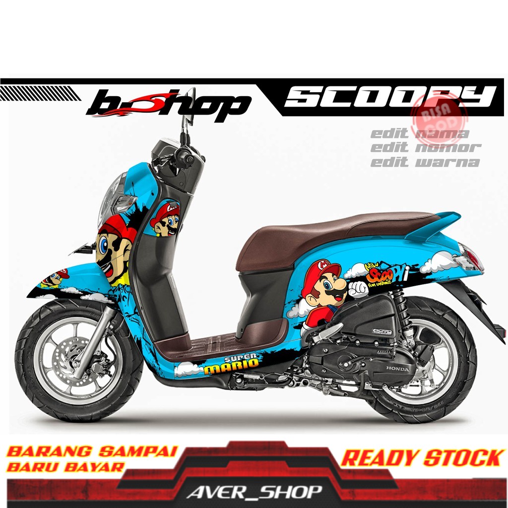 Stiker scoopy full body striping motor scoopy fi variasi Decal motor full body full variasi