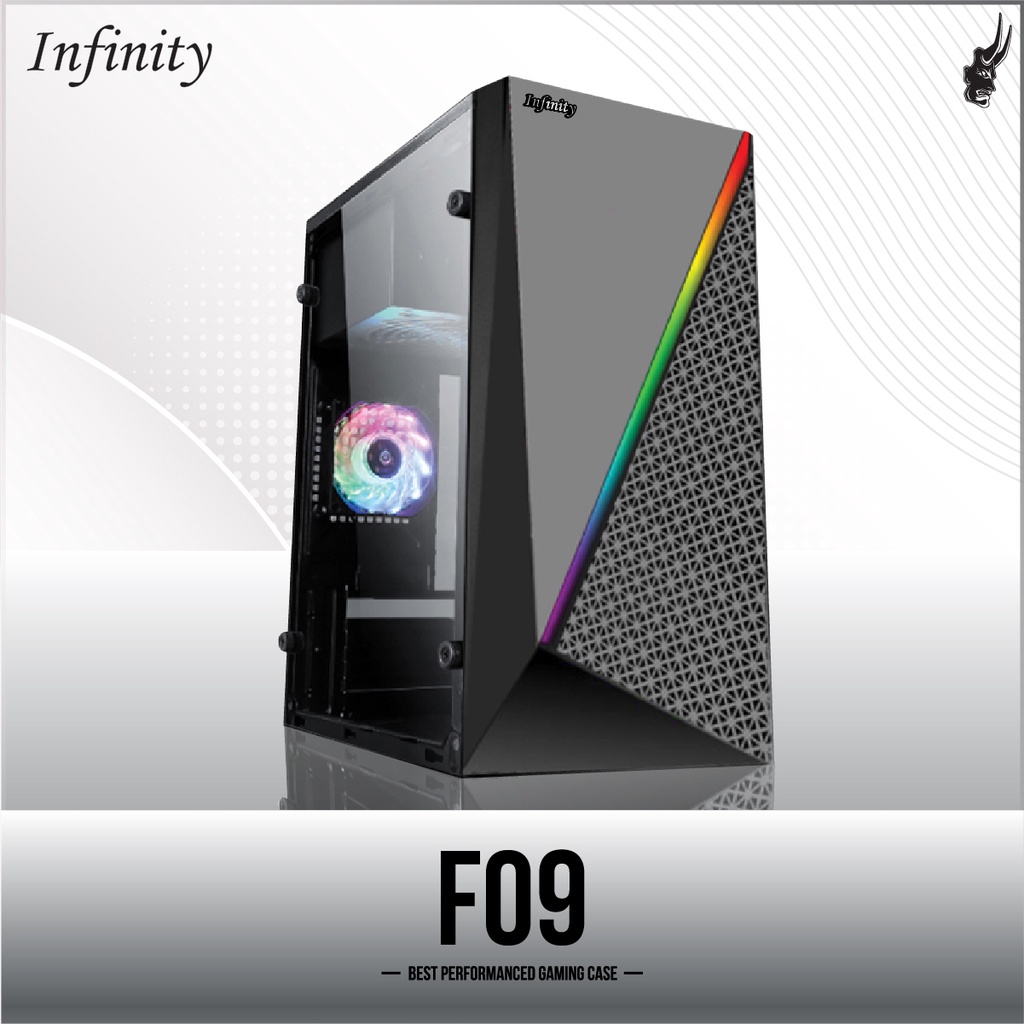 Gaming Case INFINITY F09 + PSU 250W | MATX RGB Front Casing INF-09