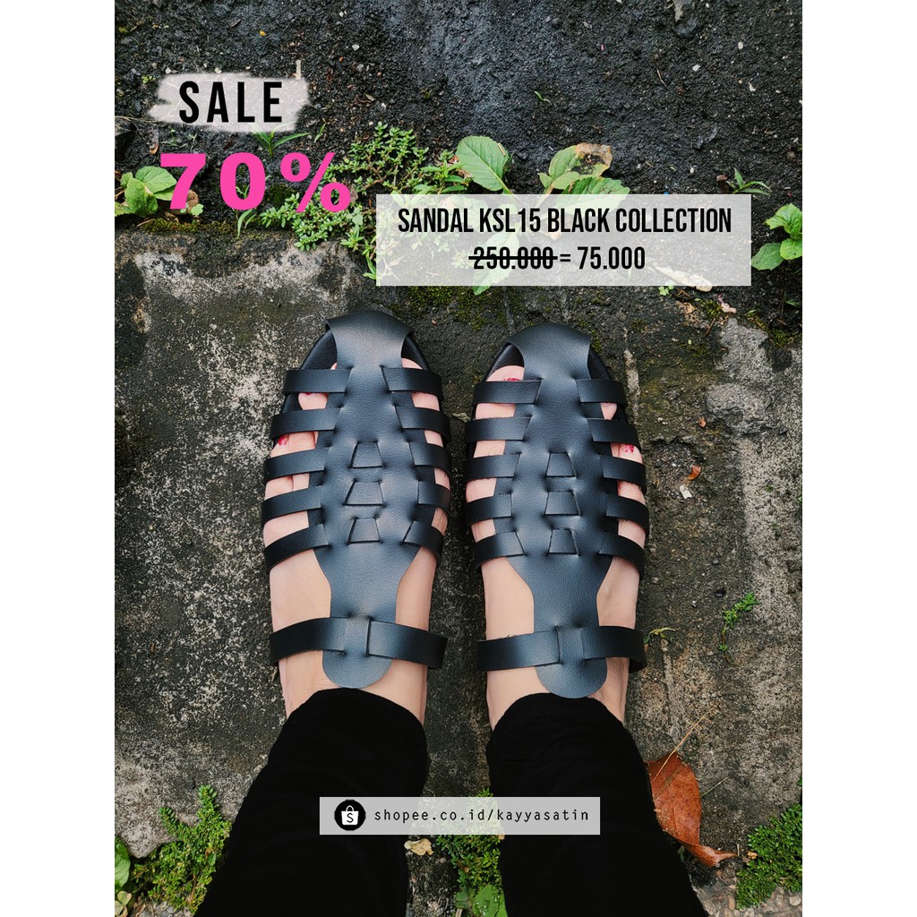 FLAT SANDAL KSL15 BLACK COLLECTION