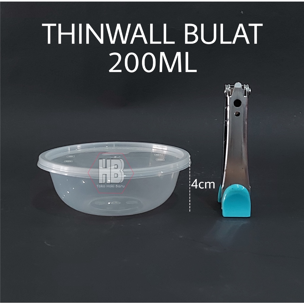 Thinwall Bowl 200 ml + Tutup / Cup Pudding / Mangkok Plastik 200ml