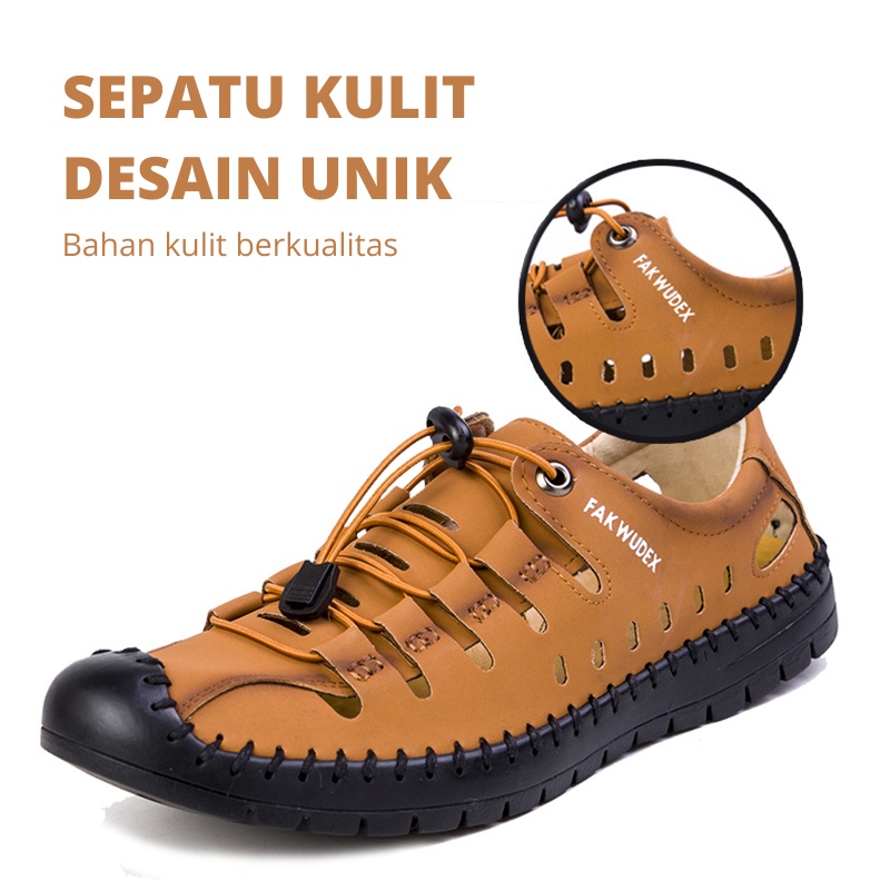 Mainland Sepatu Pria Kulit PU Sepatu Santai Casual MC417