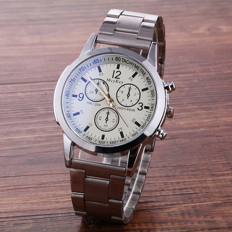 Jam Tangan Analog Unisex Fhasion Casual Stral Stainless