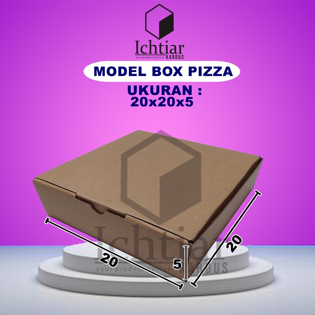 

Karton / Kardus / Box Packing Diecut / Pizza Ukuran 20x20x5 Cm