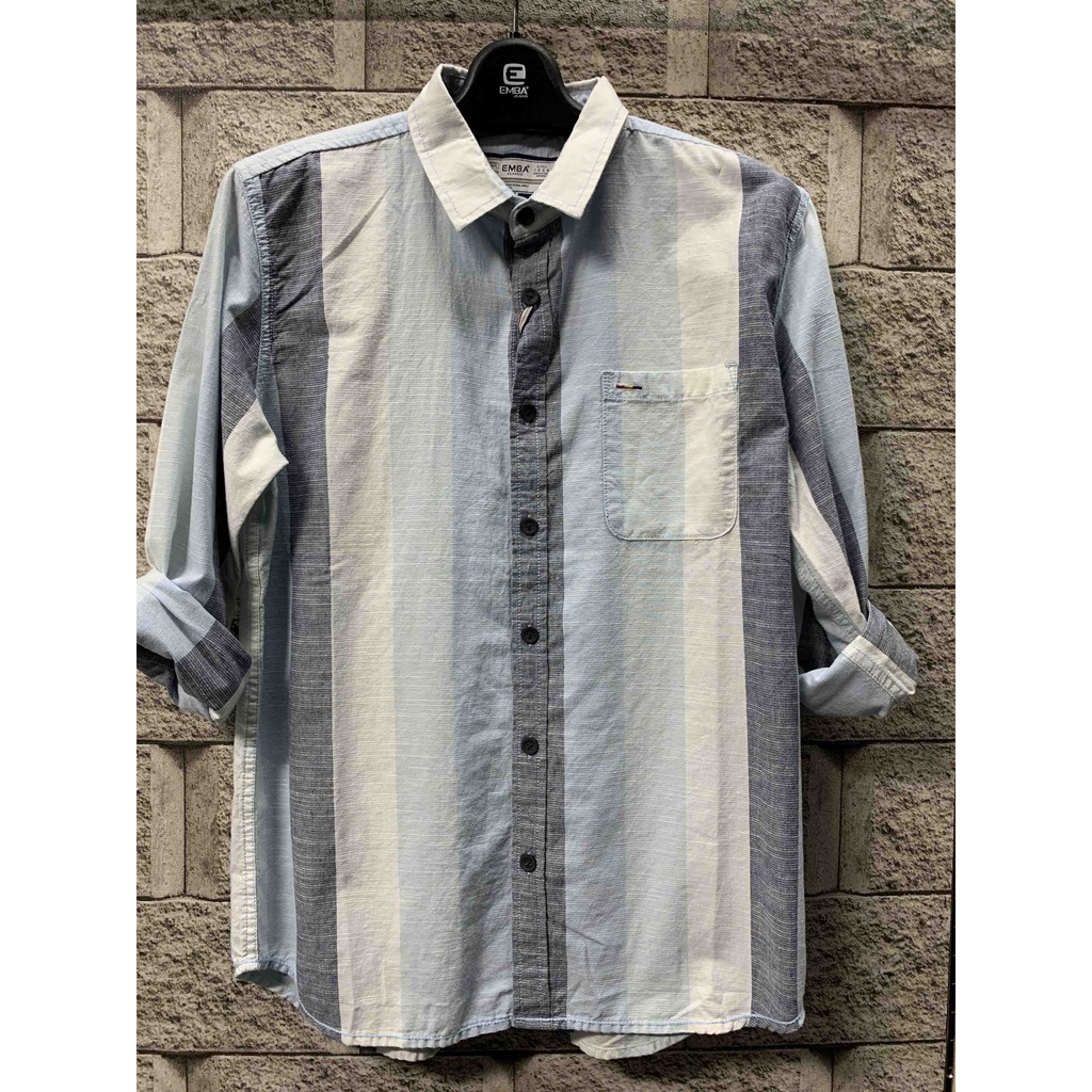 Emba Classic Teyron Kemeja Lengan Panjang Pria Reguler Fit / Baju Kerja Shirt Casual Keren Cowok
