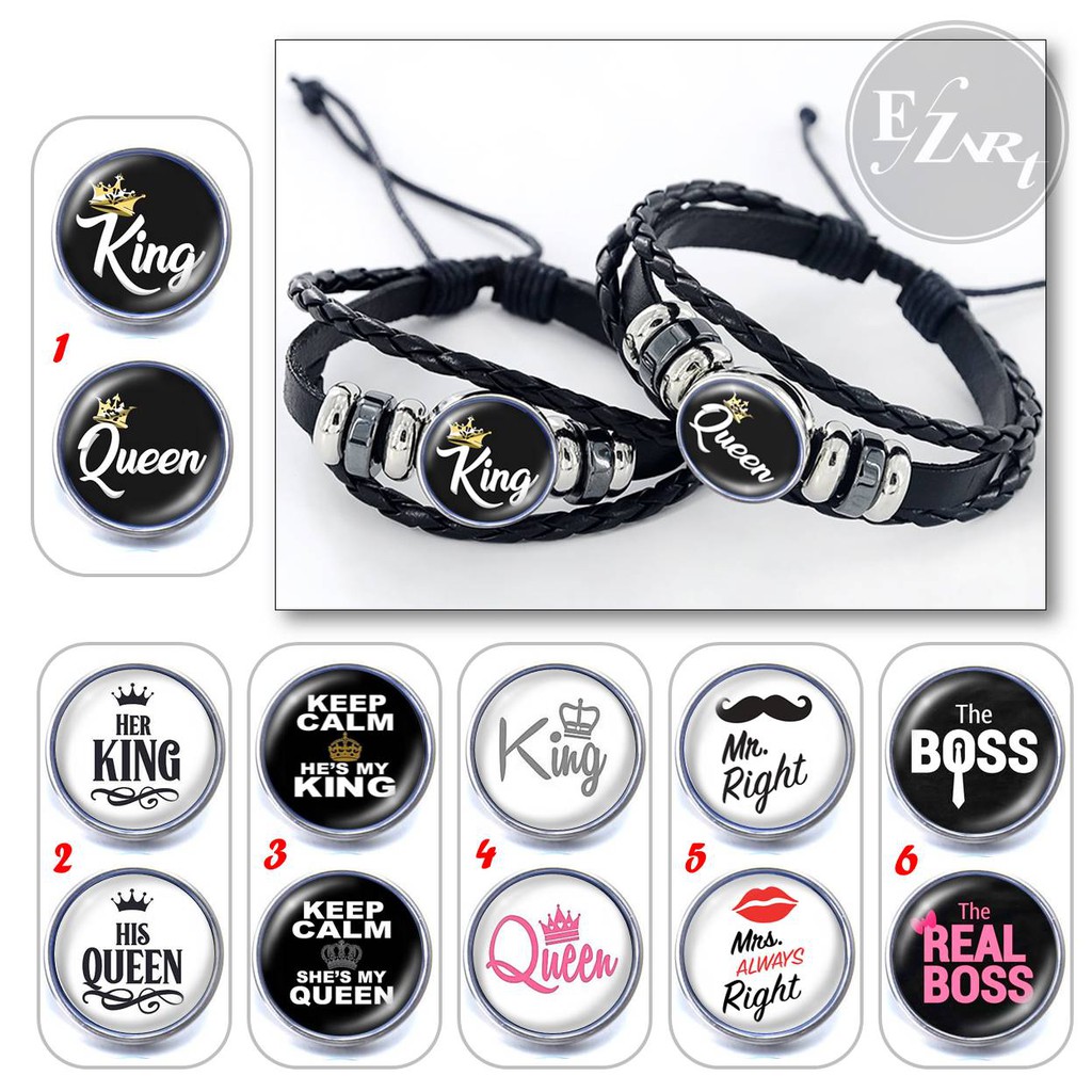 SEPASANG GELANG COUPLE  PASANGAN  HIS HER KING QUEEN KEEP 