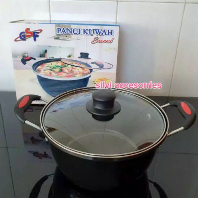 panci kuah enamel
