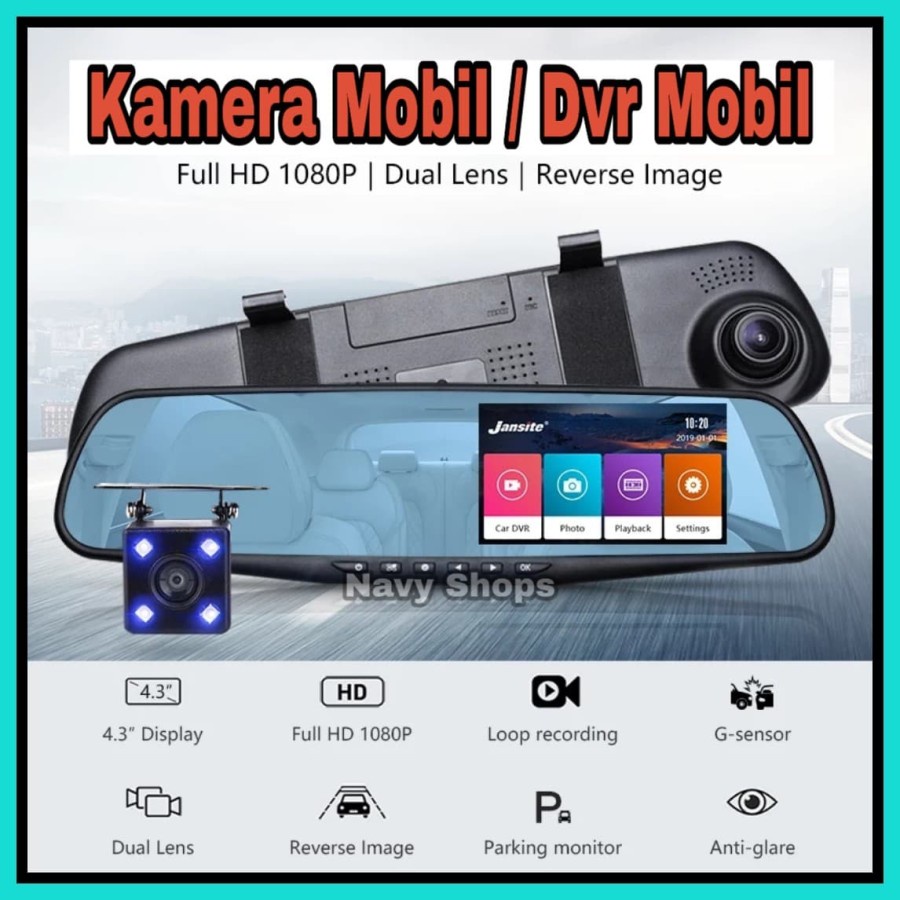 Kamera Mobil Kaca Spion 2 Kamera - Dvr Mobil Kaca Spion KMS02