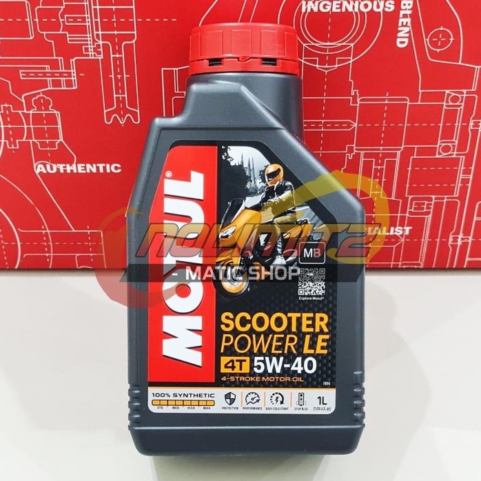 Oli Motul Scooter Power LE 5W-40 1L Full Synthetic NMAX XMAX Aerox 155 PCX ADV Lexi Vespa