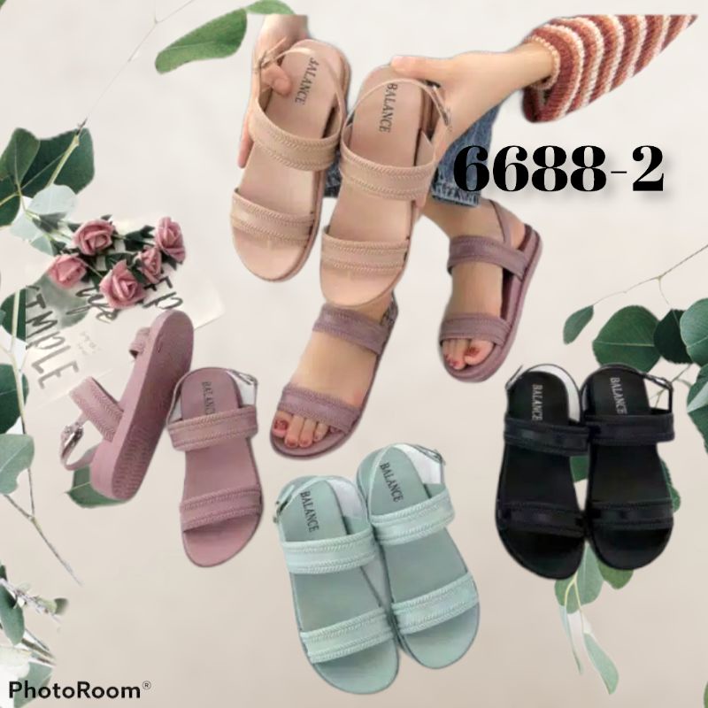 sandal wanita selop tali jelly karet balance 6688