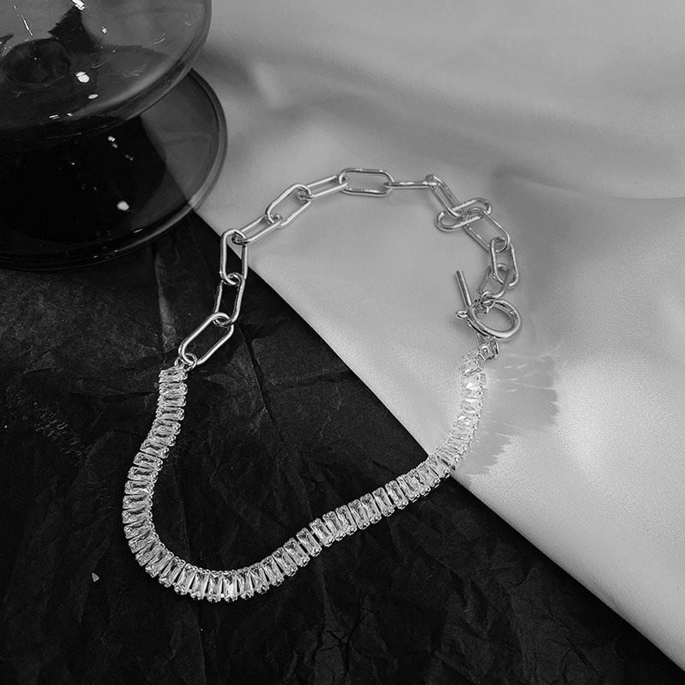 Mxbeauty Rantai Klavikula Punk Berlebihan Aksesoris Fashion Potrait Geometris OT Clasp Chocker