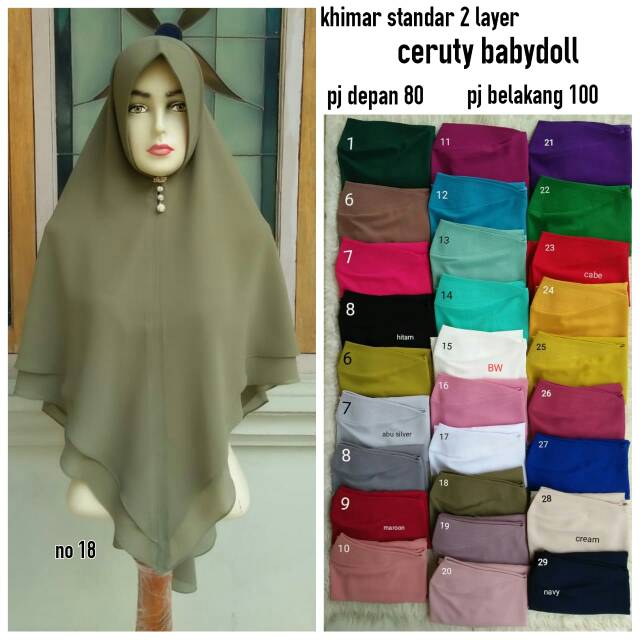 Khimar ceruty babydoll 2 layer