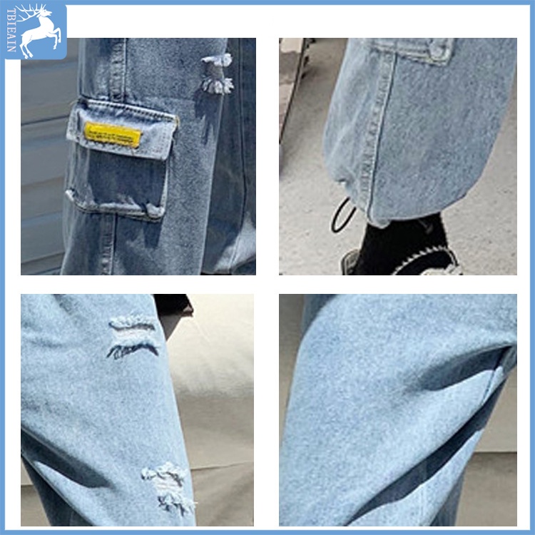 Celana jens pria sobek jeans korean style pria jeans biru ankel pants pria celana sobek celana trend pria celana jeans