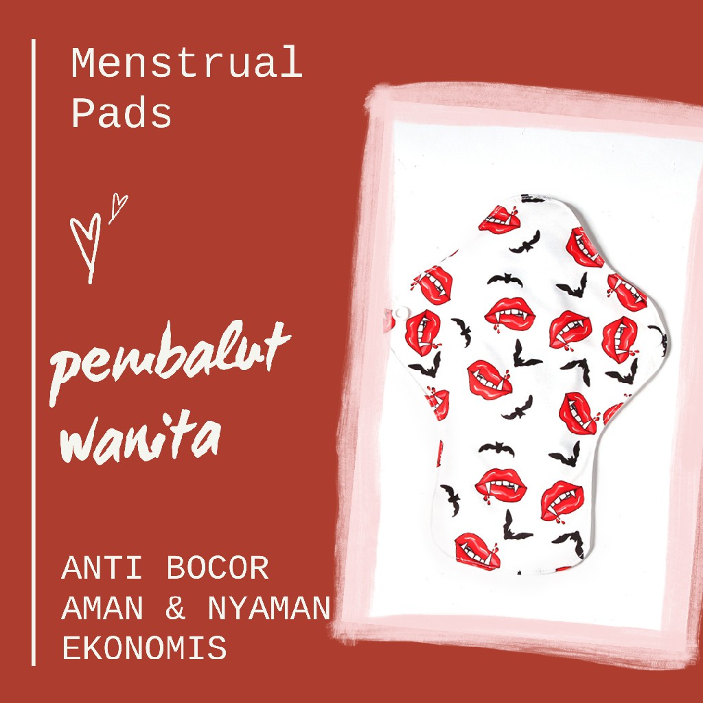 [HI] 4 PCS PEMBALUT KAIN CLOTH MENSTRUAL PADS MENSPAD WATERPROOF BAHAN BAMBOO CHARCOAL ANTI BAKTERI