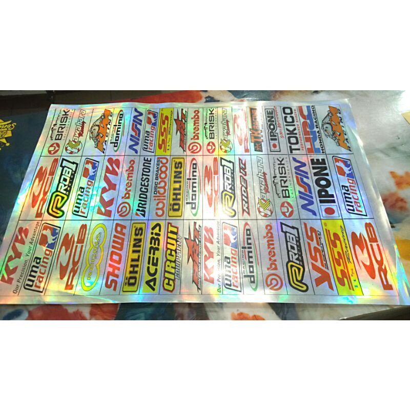 Stiker Hologram Rainbow A3+ Custom Waterproof