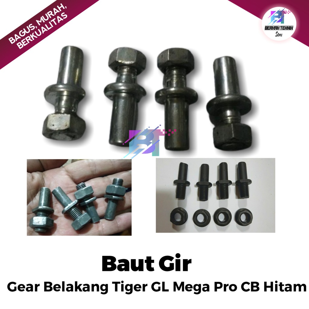 Baut Gir Baut Gear Belakang Tiger GL Mega Pro CB Hitam