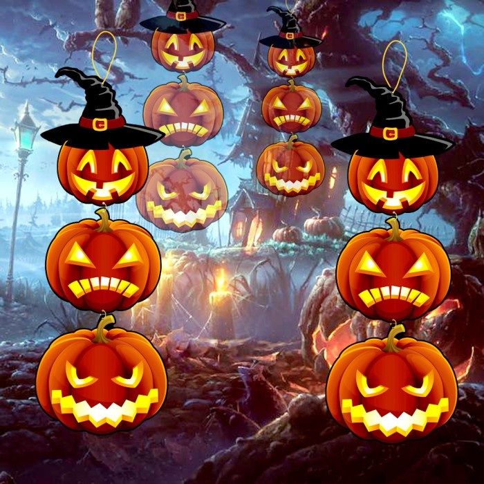 Gantungan Labu Susun Dekorasi Banner Pumpkin Jack O Lantern Halloween