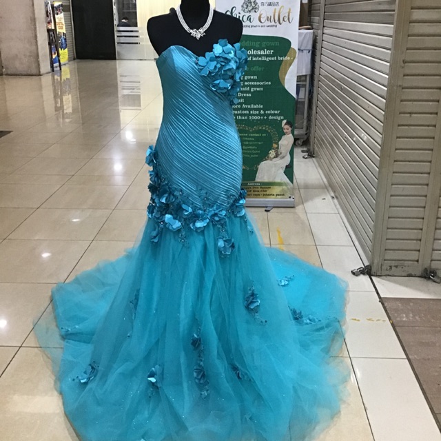 GAUN PENGANTIN MERMAID HIJAU MINT PREMIUM