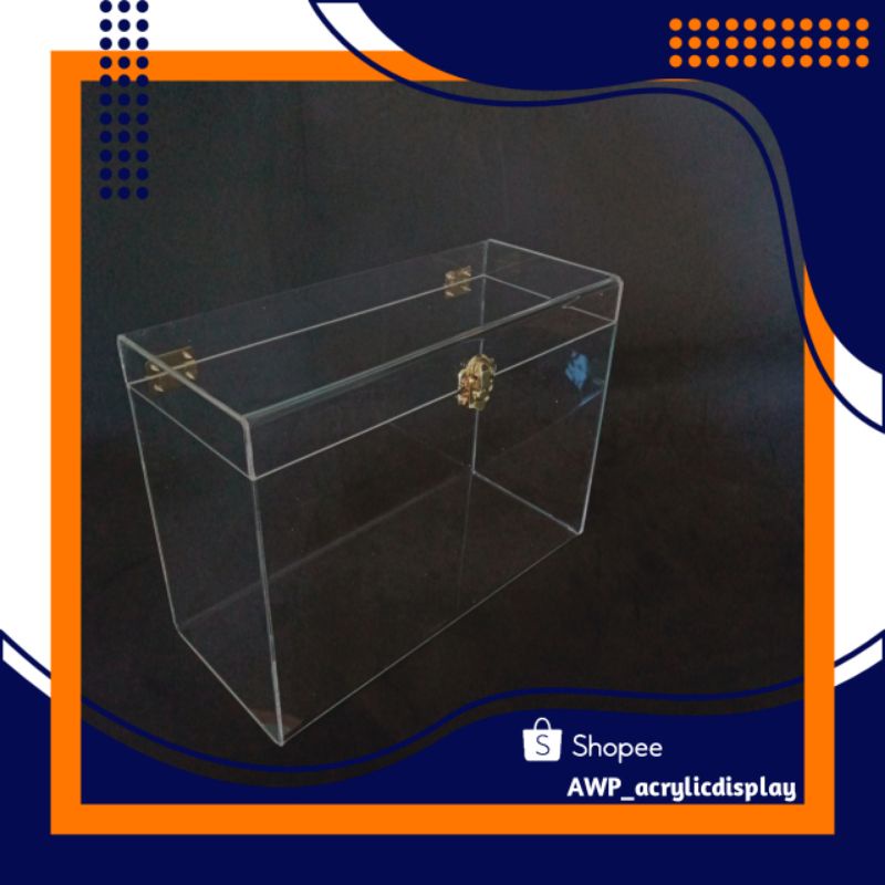 Akrilik box 20cmx10,5cmx18,5cm wadah serba guna | Akrilik tempat wadah perhiasan aksesoris obat | ak
