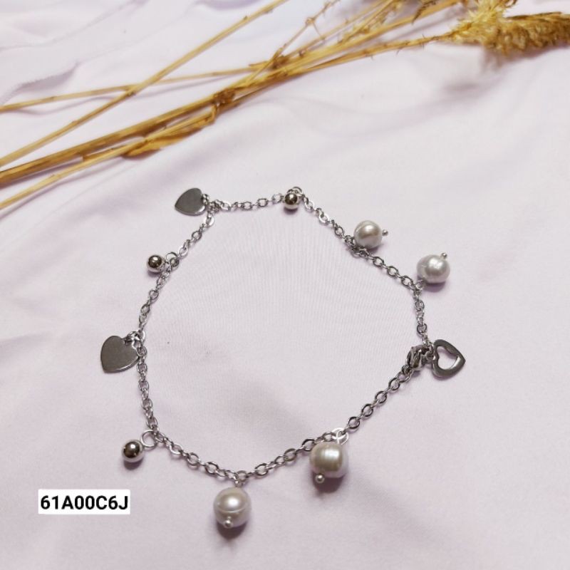 Gelang Titanium Mutiara air tawar khas Lombok