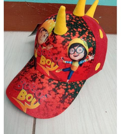 topi boboiboy anak laki laki murah topi boboyboy print - topi boboboi petir halilintar supra solar galaxy daun sori air