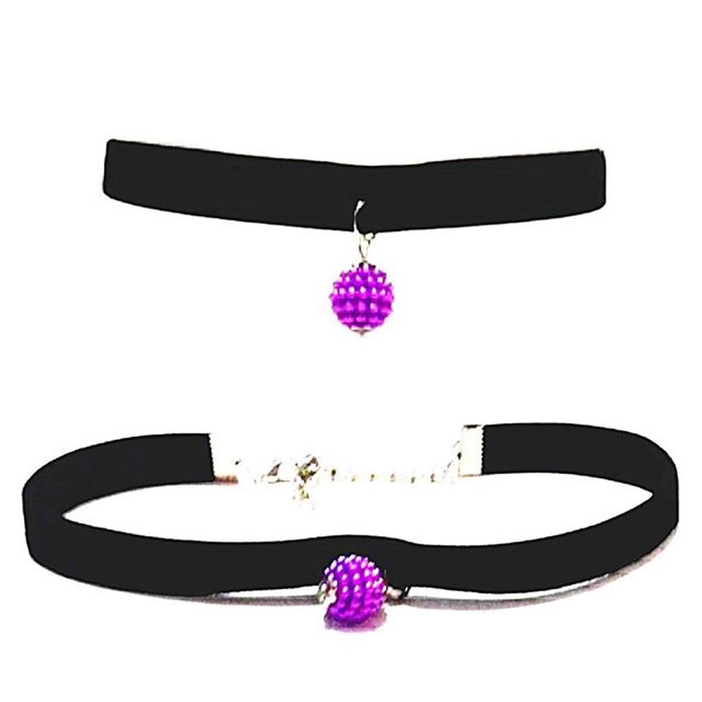 Choker Velvet Necklace Purple Berry | Kalung Handmade