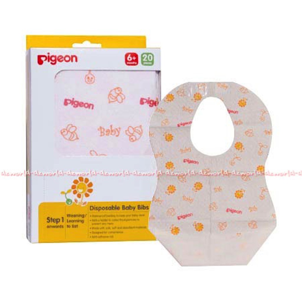 Pigeon Disposable Baby Bibs 20pcs Pigeons Celemek Makan Bayi Pigen Anak Bayi 20p cs Alas Makan Sekali Pakai Cilemek Pigen