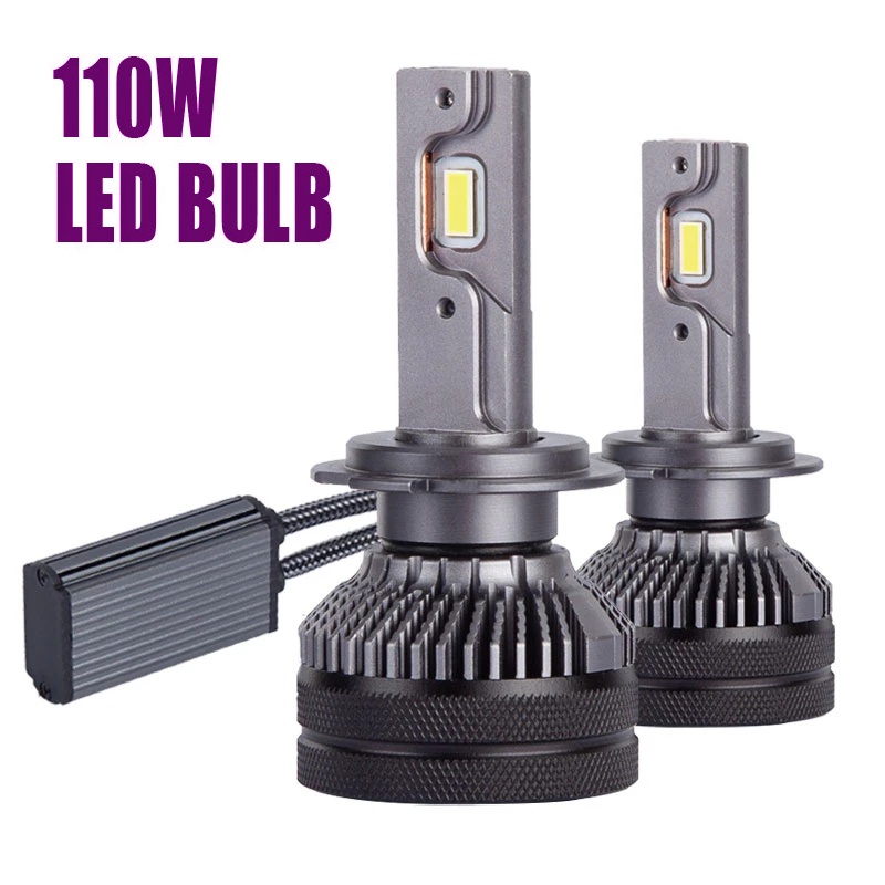 K5C 110W H7 H4 Lampu Led Tabung Tembaga Ganda Lampu Led Untuk Mobil H11 HB3 9005 HB4 9006 9012 Canbus Led Headlight Bulb