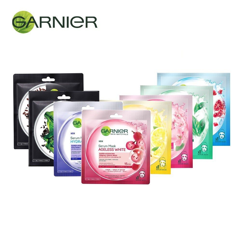 GARNIER ALL SHEET MASK (Serum Mask) ❤ jselectiv ❤ Masker Tisu Wajah GARNIER - ORI✔️BPOM✔️COD✔️