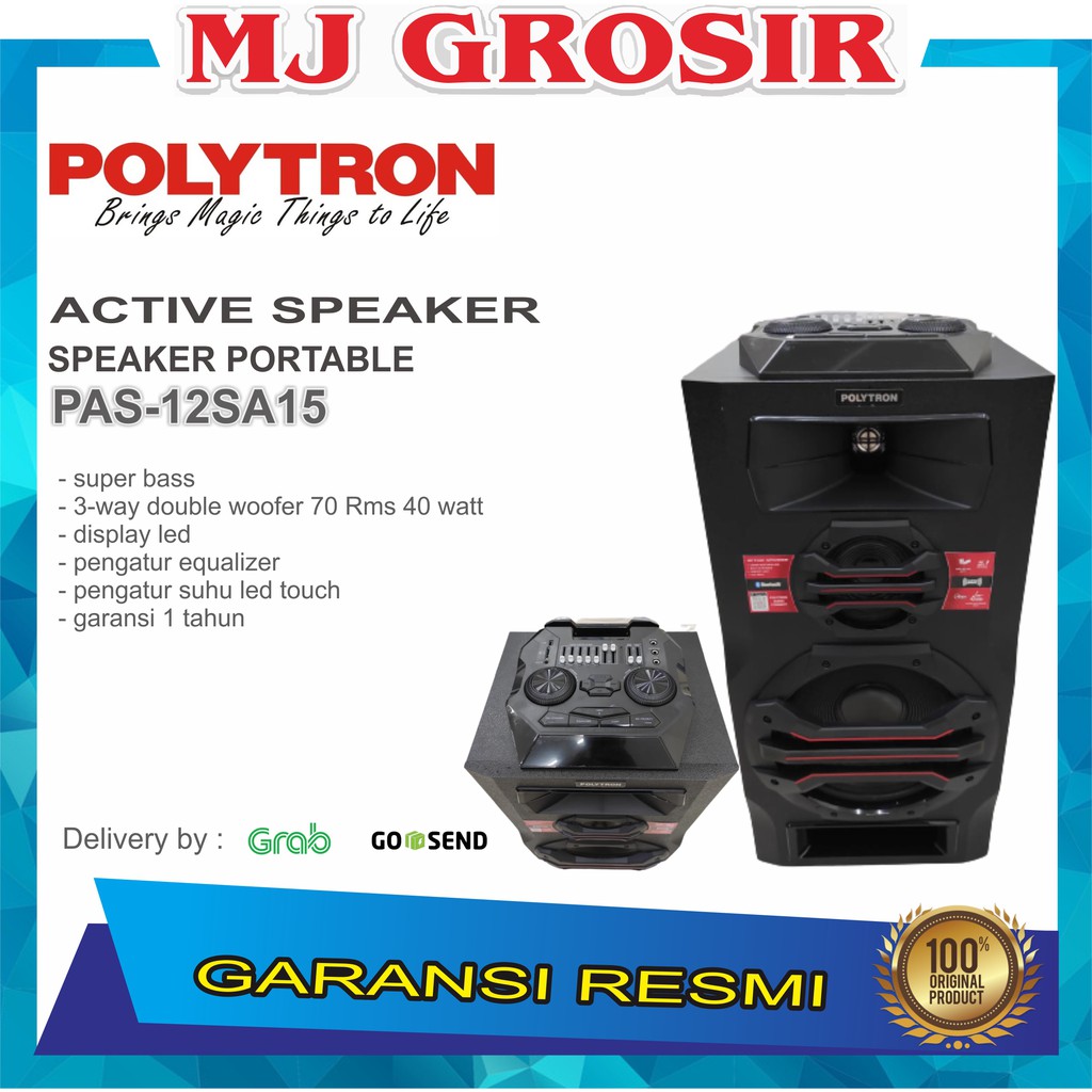 PROMO POLYTRON SPEAKER AUDIO PAS 12SA15 USB BLUETOOTH PORTABLE MIC