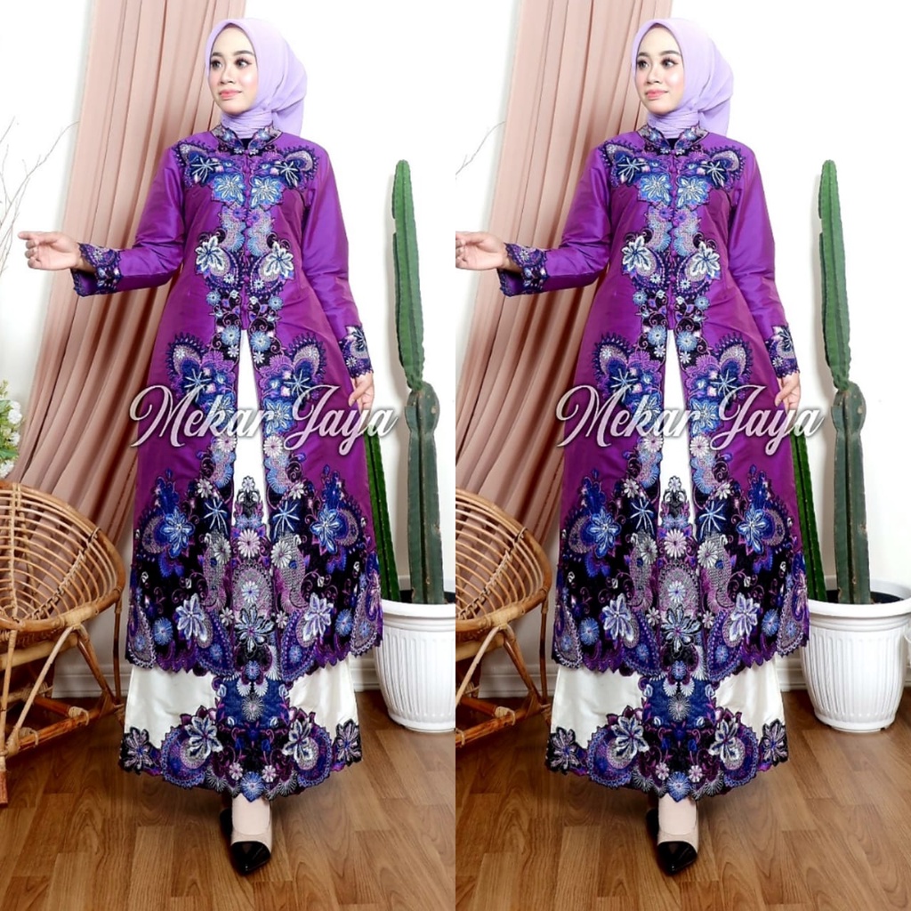 Setelan kebaya melayu kipas sapu jagat | Kebaya tunik | kebaya pesta | Kebaya modern