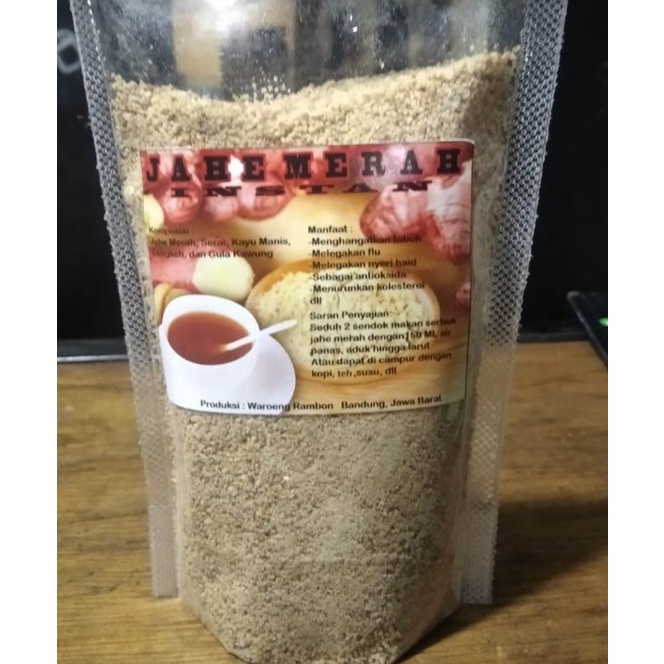 

Jahe Merah Murni Bubuk Instan Dengan Gula Manis 100gr / 150gr - Ground Gringer Instant - Rempah