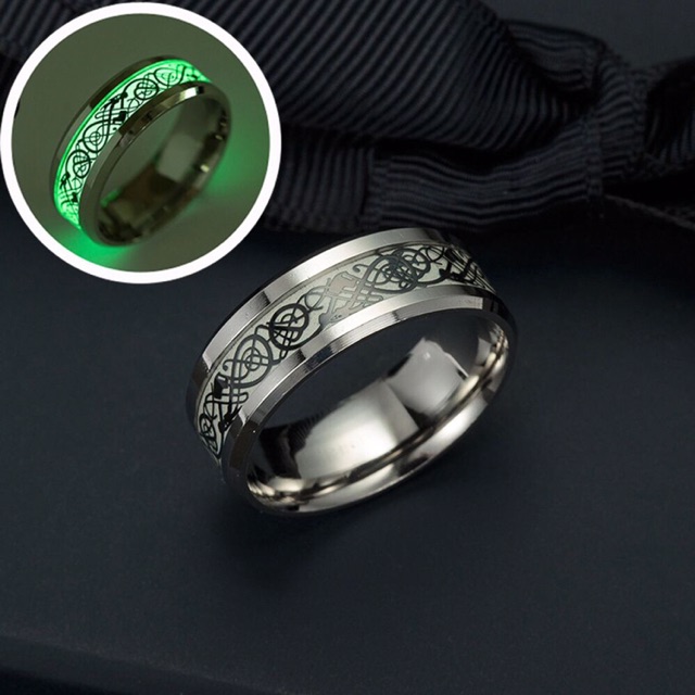 Cincin  titanium untuk cewek/ cowok glowing in the dark cincin couple titanium cincin ring