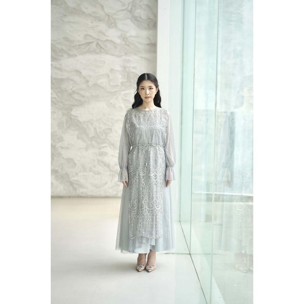 Aura Label - Sienna Dress in Sage Silver