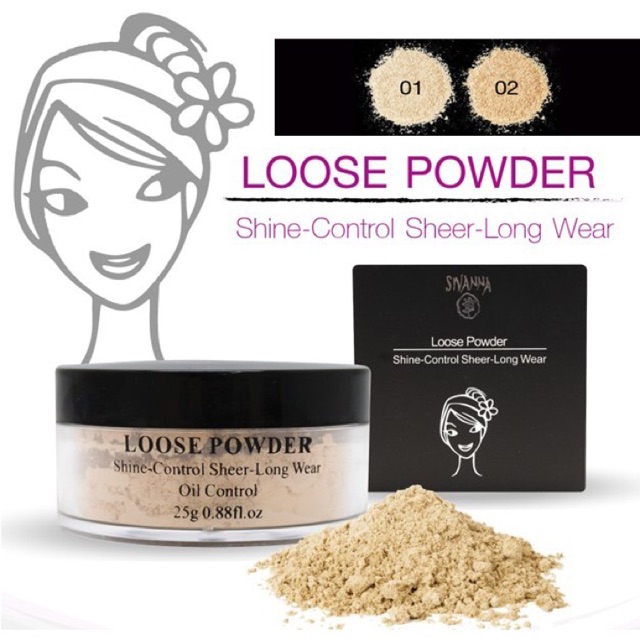 [SIVANNA Colors] Loose Powder Glowing Shine Control Sheer Long Wear Bedak Tabur ORI RAN Cosmetic